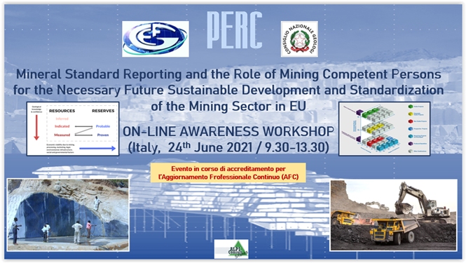 PERC on-line awareness workshop for the Italian National Council of Geologists – 24 June 2021