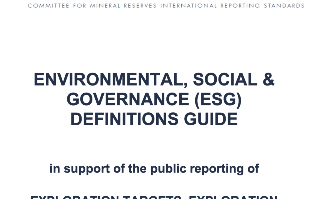 CRIRSCO ESG Definitions Guide 2024 released